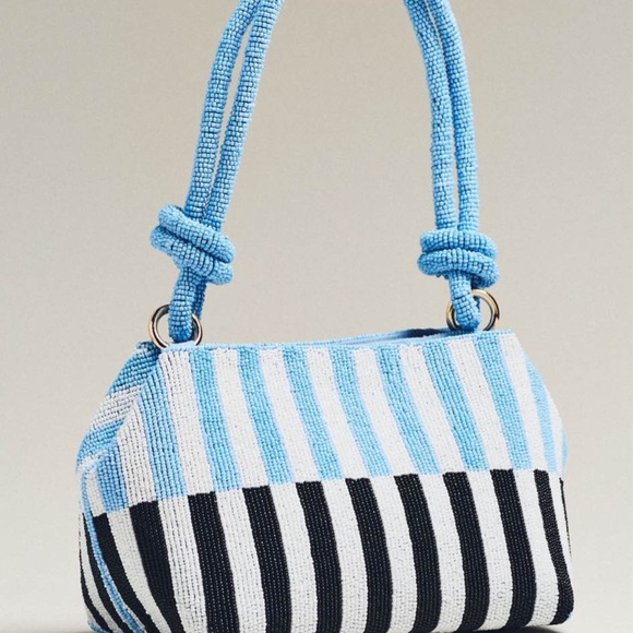 Anthropologie Handbags - Beaded Knotted Double-Strap Slouchy Shoulder Bag